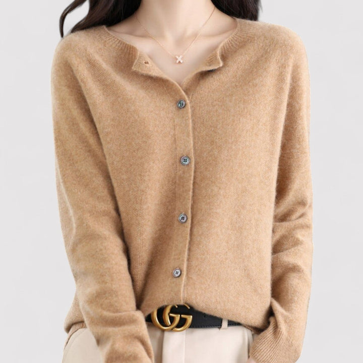 Cashmere Blend Open Neck Cardigan