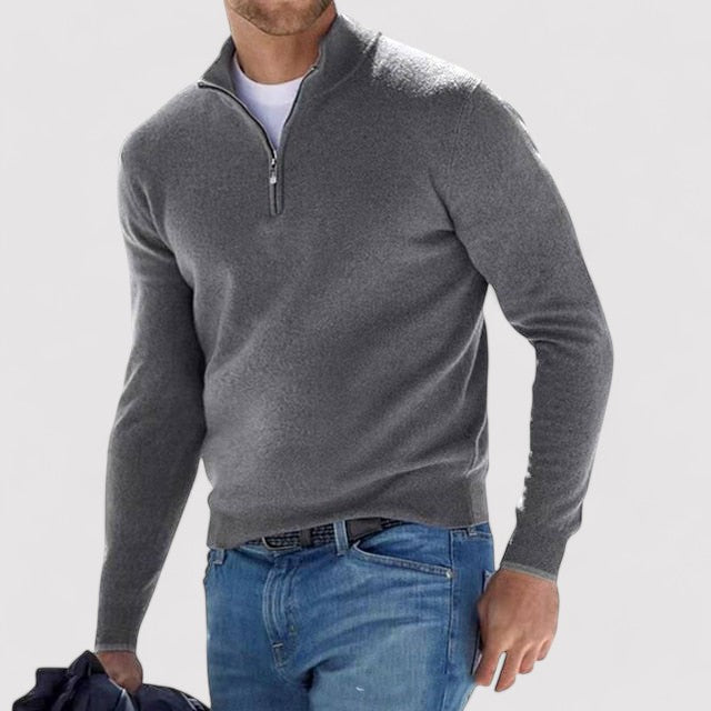 Men's Cashmere Half Zip Sweater