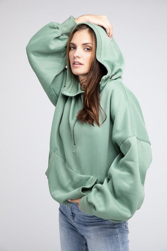 Casual Chic Stitch-Detail Hoodie with Elastic Hem