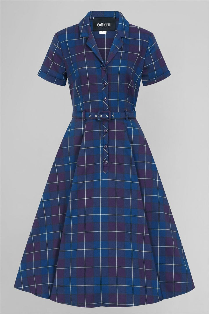 Caterina Retro Plaid Swing Dress