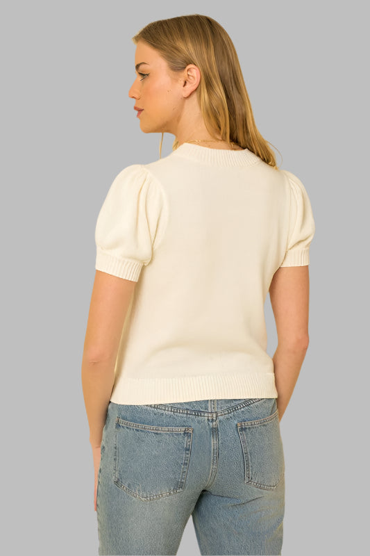 Classic & Cozy Short Sleeve Sweater Top