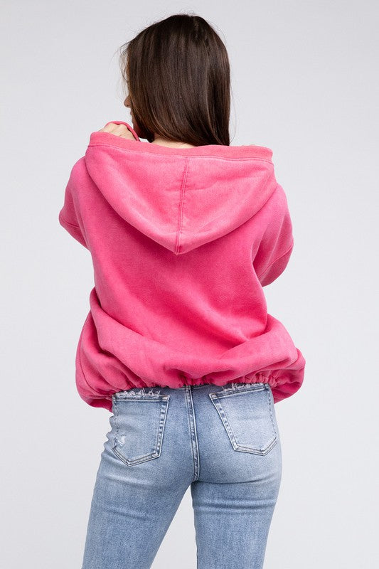 Comfortable Hoodie with Stitch Detailing & Elastic Hem