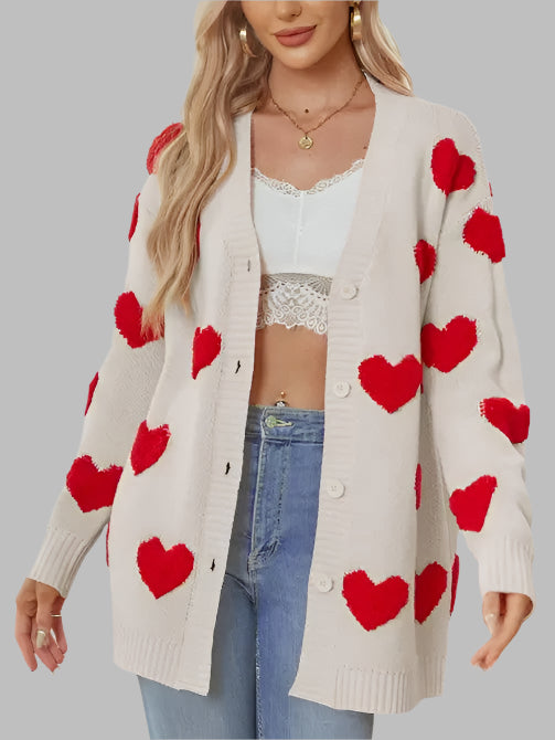 Cozy Heart Knit Longline Cardigan