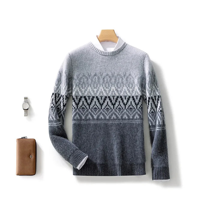 Cozy Men's Knitted Wool Sweater – Thick & Warm
