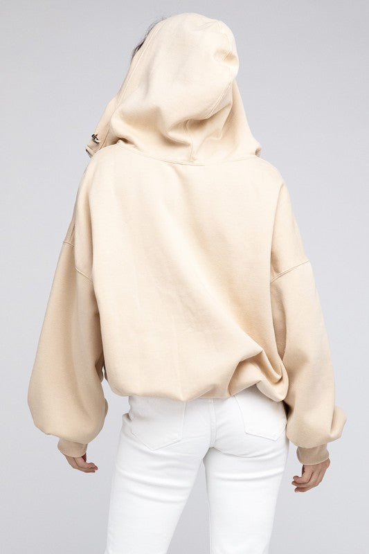 Cozy & Stylish Stitch Detail Hoodie with Elastic Hem