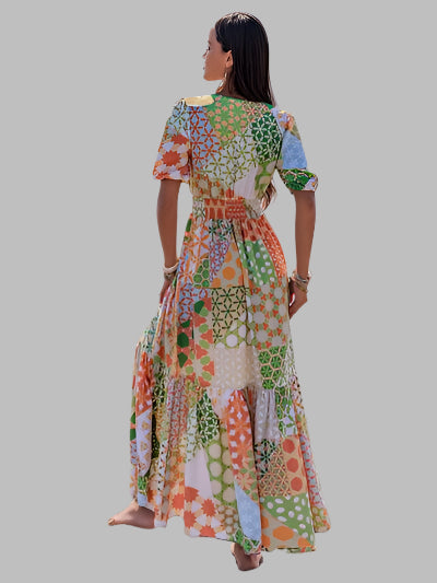 Floral Bliss Smocked Waist Maxi Dress