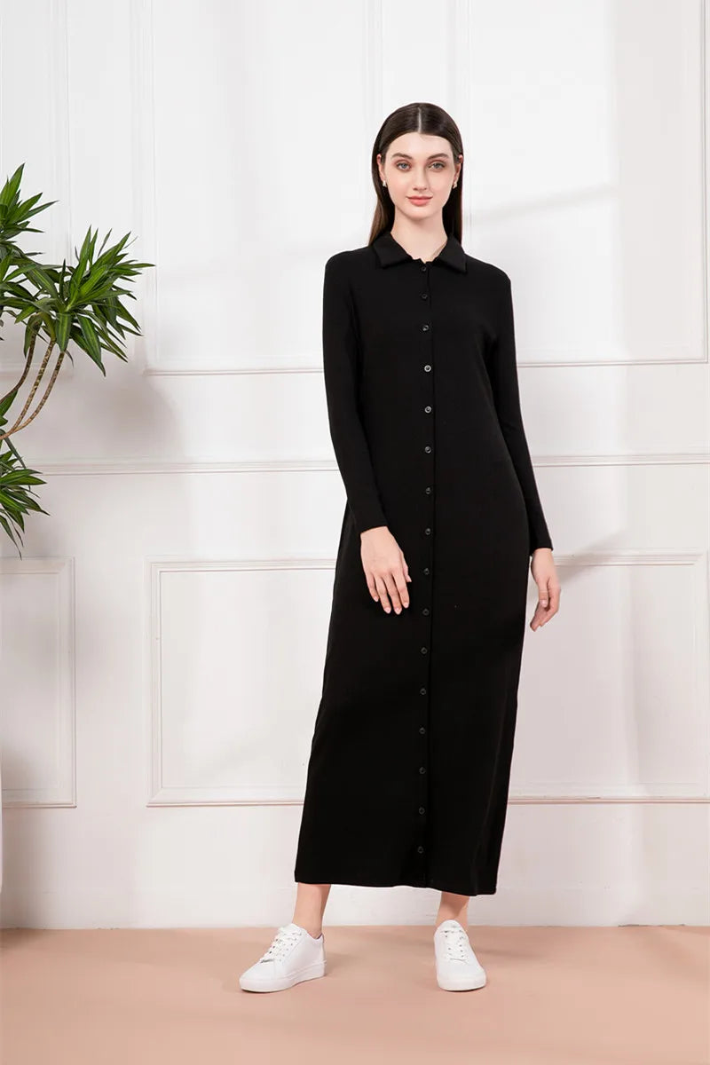 Flowy Full-Length Sleeve Maxi Dress
