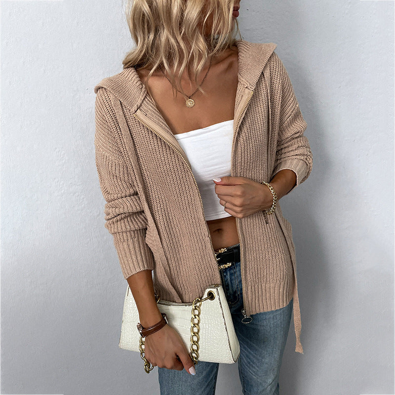 Gorgeous spring knitted zipper coat