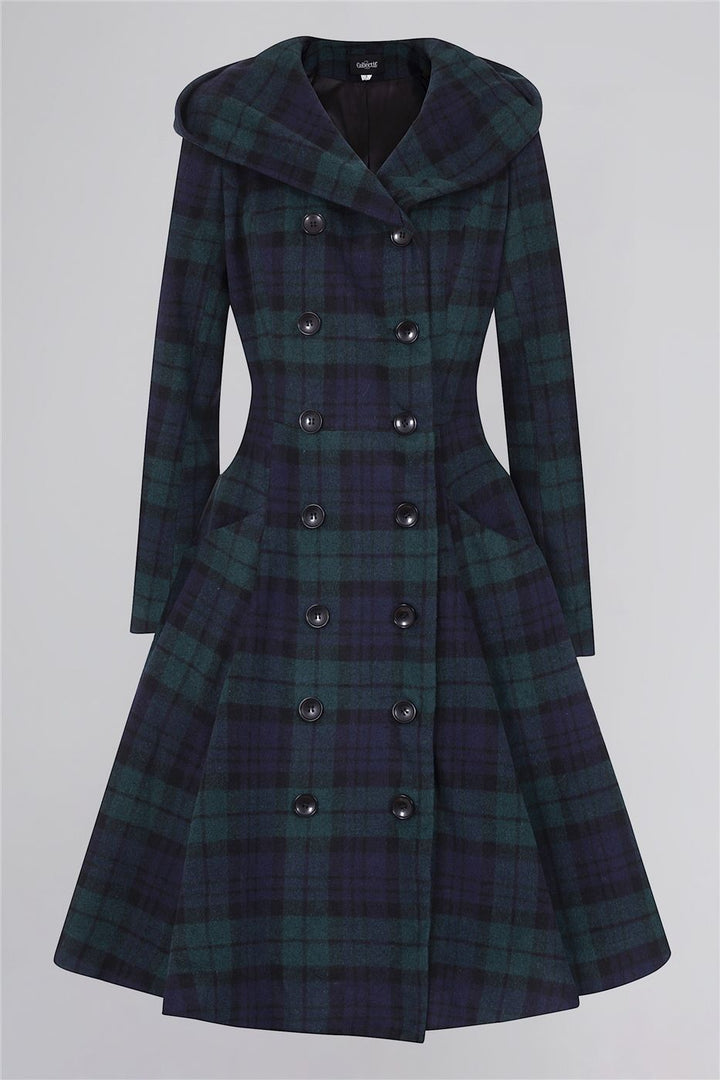 Heather Retro Plaid Swing Coat