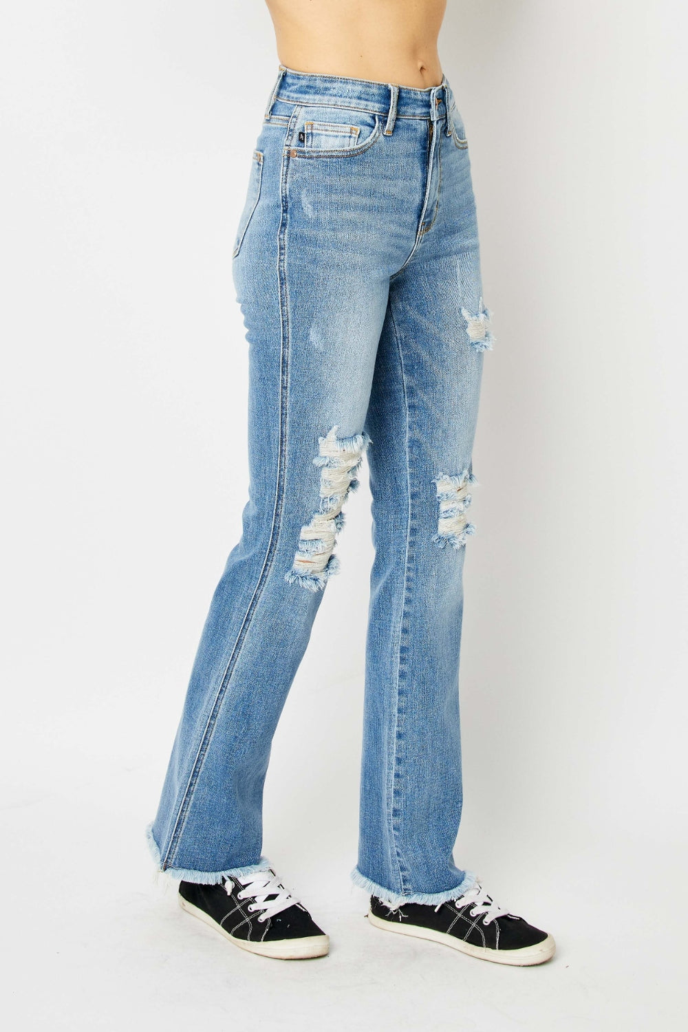 Judy Blue High-Waisted Ripped Skinny Jeans