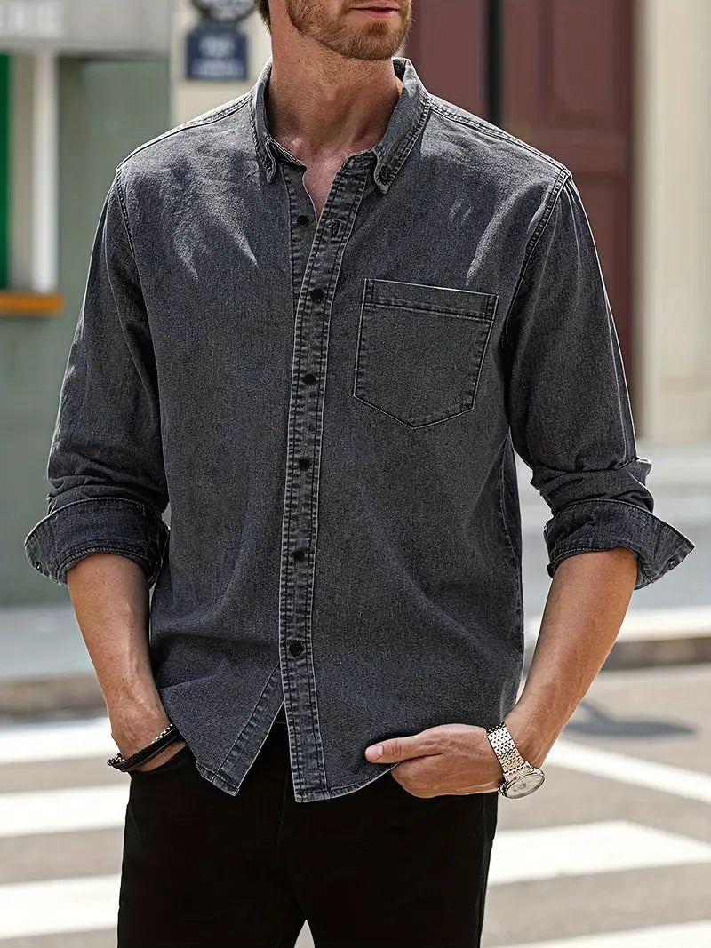 Marius Classic Denim Button-Down Shirt