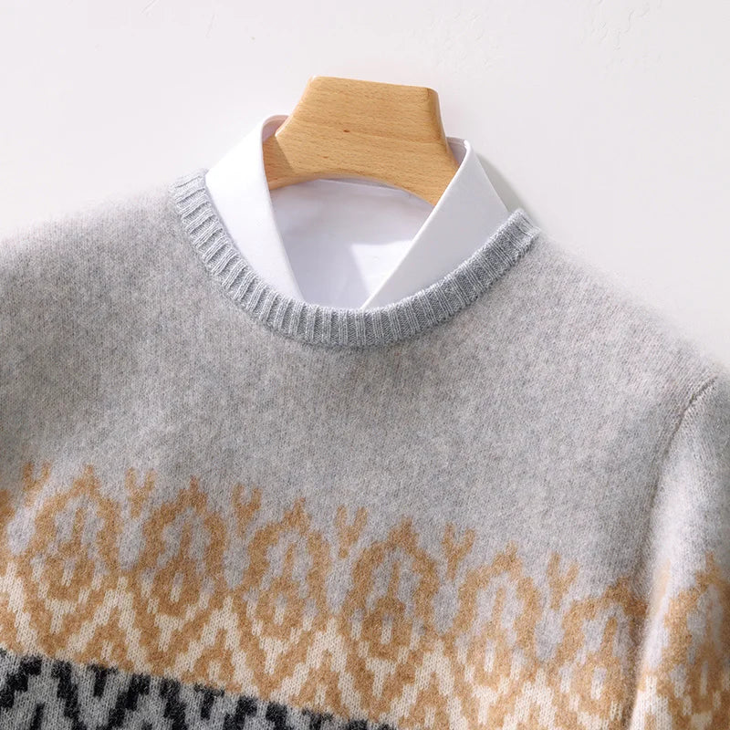 Men's Ethnic Style Wool Sweater – Autumn & Winter
