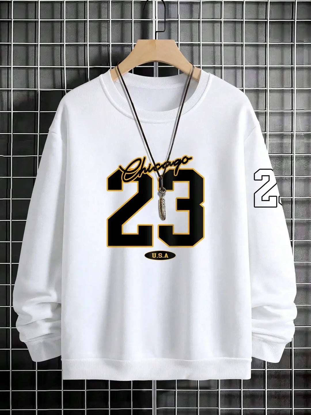 Men’s Street Style Crewneck Sweatshirt – USA Art Letter Design
