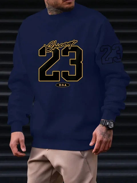 Soft Fleece Crewneck Sweatshirt – USA Letter Print Streetwear
