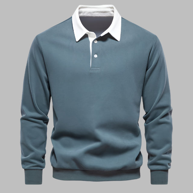 Sophisticated Zip-Up Polo Shirt for Men