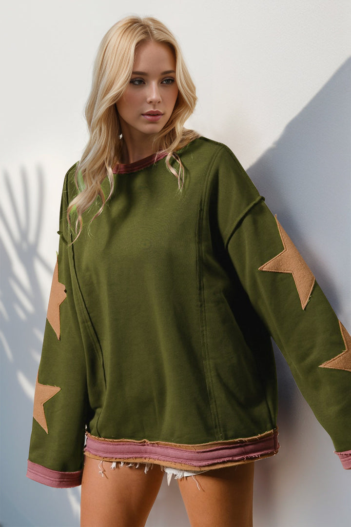 Star Patch Embroidered Sweatshirt