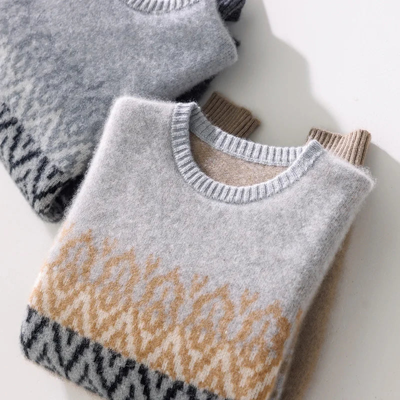 Thick Warm Wool Pullover Sweater for Men
