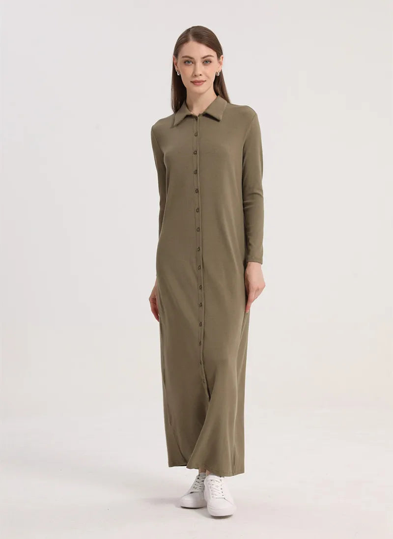 Versatile Long Sleeve Maxi Dress
