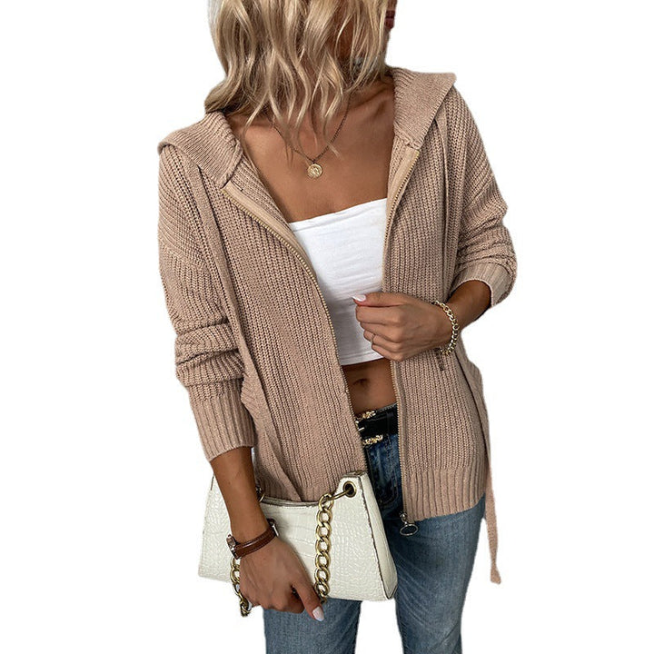 Women's Spring Knitted Zipper Coat